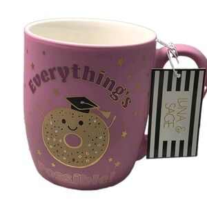 NWT Luna & Sage Soft Touch Everything's Possible Graduation Coffee Pink Cup Mug